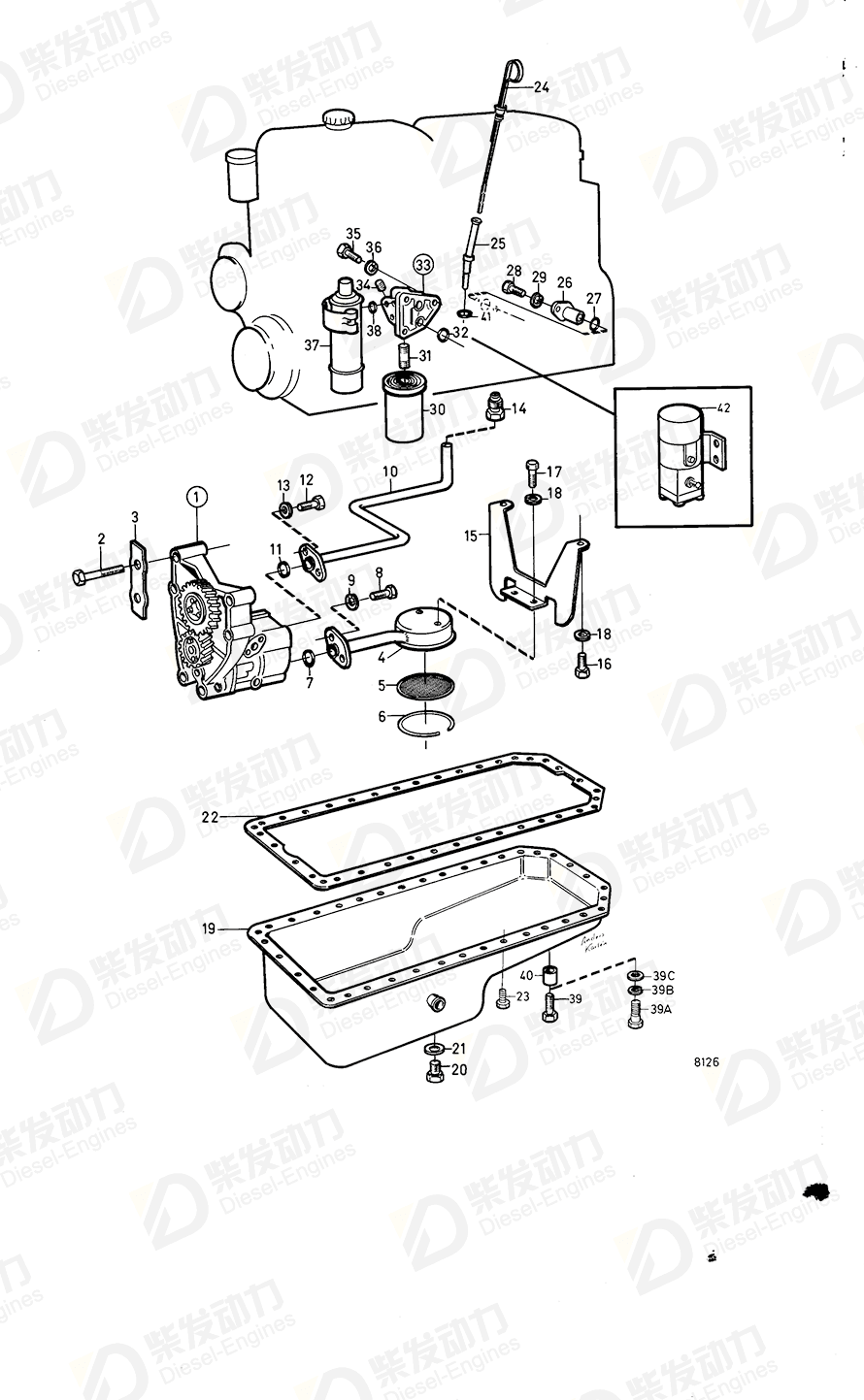 volvo penta Sump 821343 Drawing volvo penta Sump 821343 Drawing